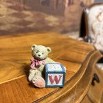 Cherished Teddies Mini Ayıcık Biblo Harf Bloklu Enesco 1995 Lisanslı 4x5 cm