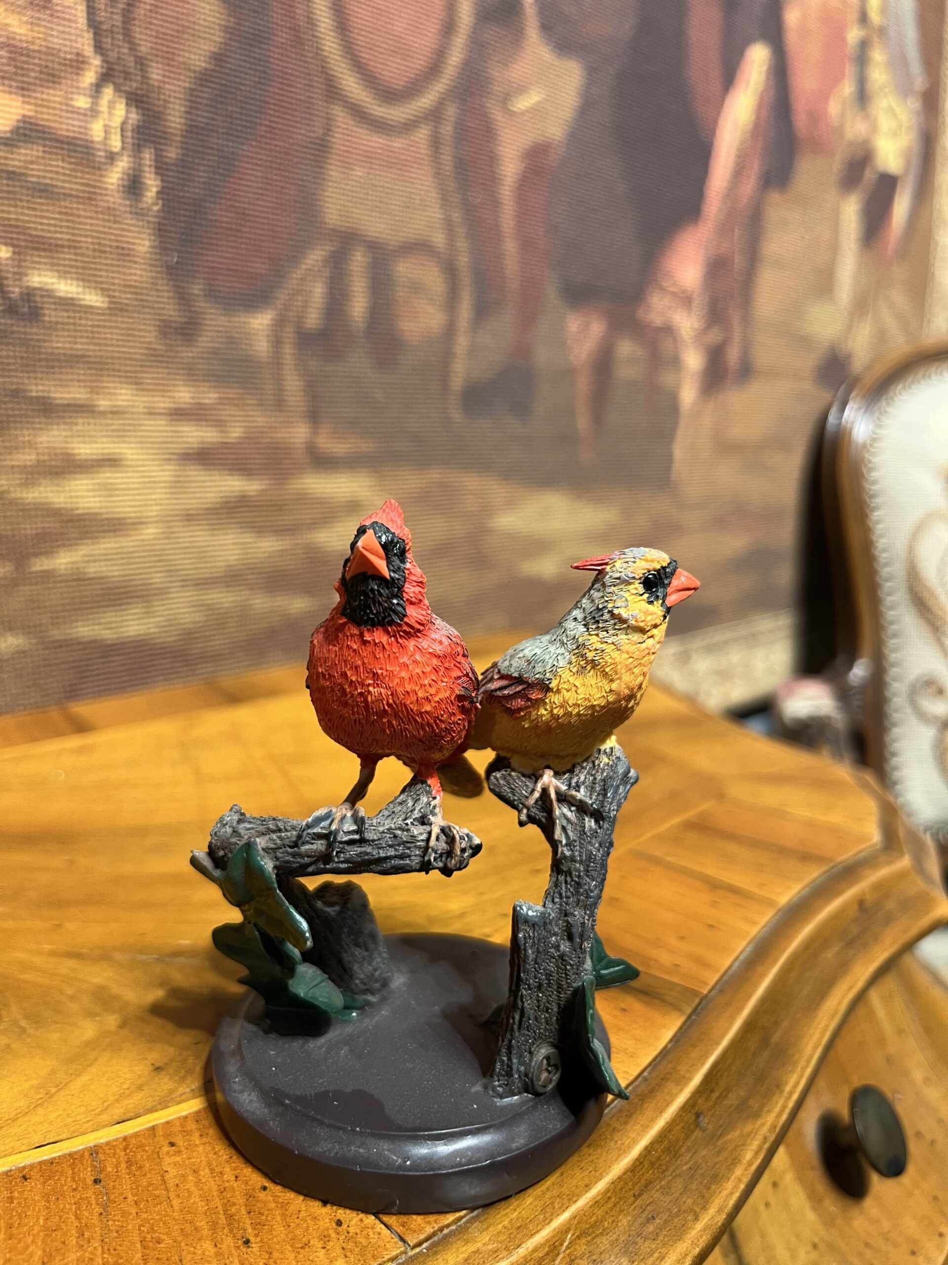 IMG_4115-scaled-1.jpg Vintage Çift Kardinal Kuş Biblo – Eaglemoss “USA Kardinal” El Boyama Koleksiyon Figürü (10x8 cm) - Görsel 1
