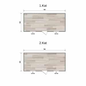 iki katlı şantiye konteyner iç planı