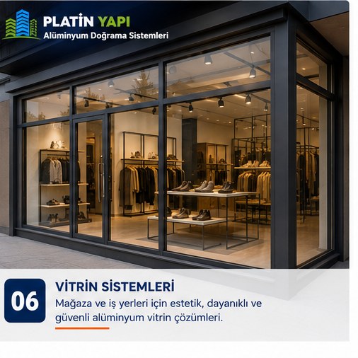 Alüminyum mağaza vitrin sistemi