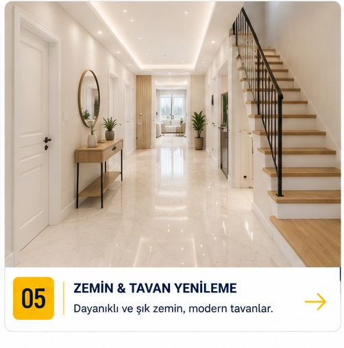 Ev zemin ve tavan yenileme uygulamaları