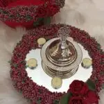 Kına sepeti ve tepsisi. Bordo